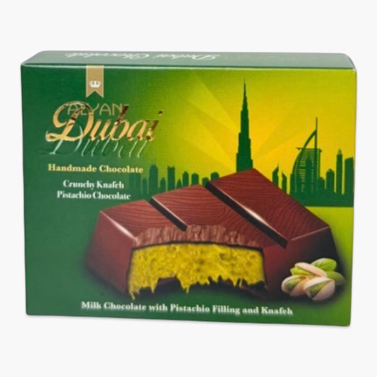 Dubai Schokolade 100 g – luxuriöse Tafel in goldener Verpackung, orientalischer Stil, hochwertige Vollmilchschokolade als Geschenkidee