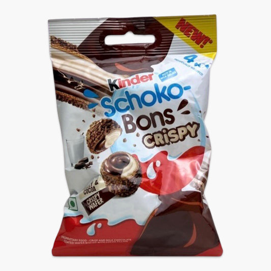 Kinder Schoko-Bons Crispy 22,4 g – knuspriger Milchschoko-Snack mit Cremefüllung, Mini-Größe, ideal zum Snacken & Teilen
