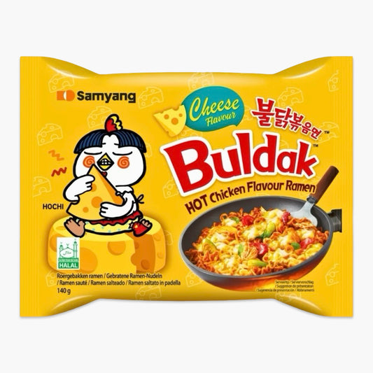 Samyang Buldak Cheese Ramen 140 g – koreanische Instantnudeln mit scharfer Sauce und Käsegeschmack, beliebte Asia-Ramen-Edition