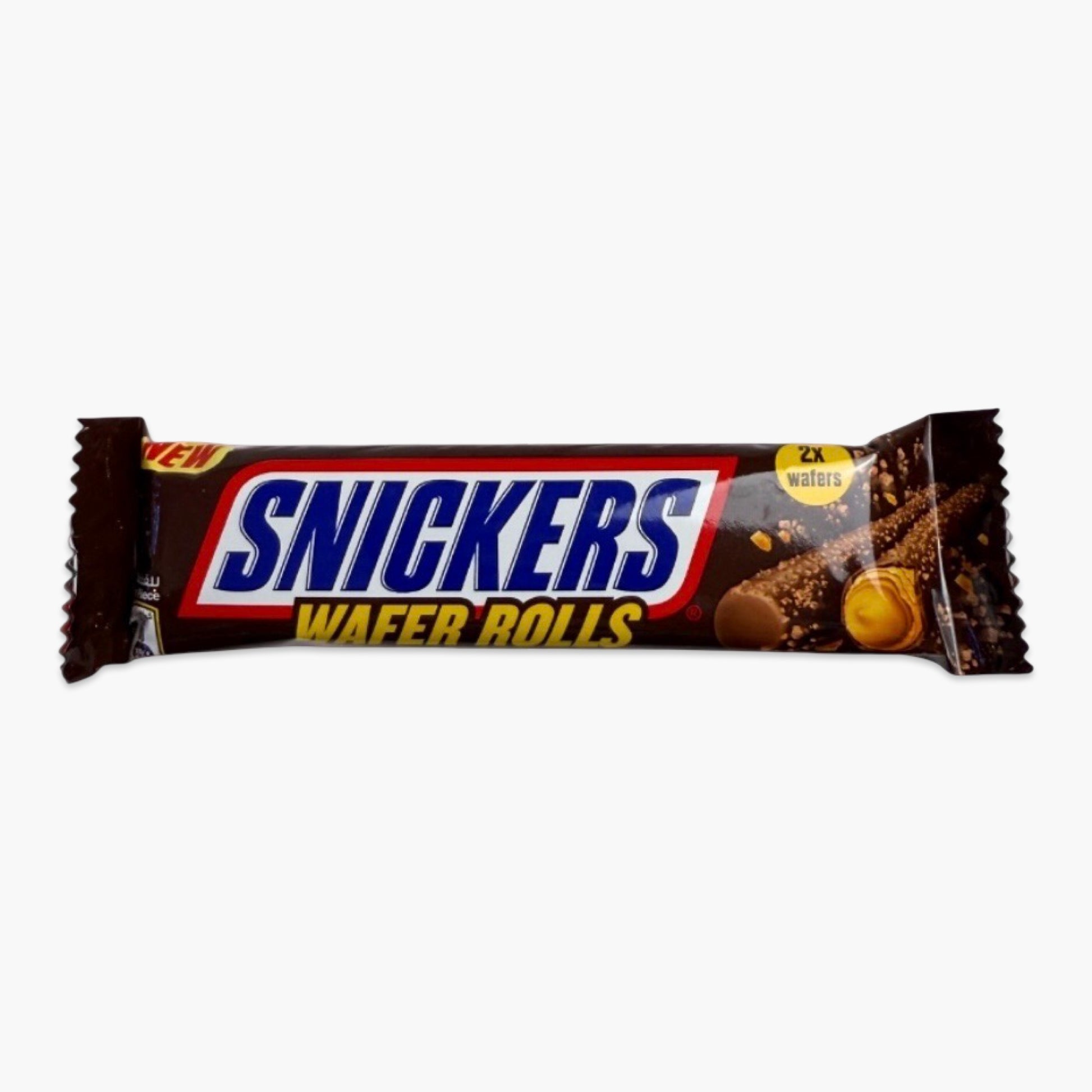 Snickers Wafer Rolls 22,5 g – Waffelröllchen mit Schokolade, Erdnüssen & Karamell, knuspriger Schokoriegel in limitierter Edition
