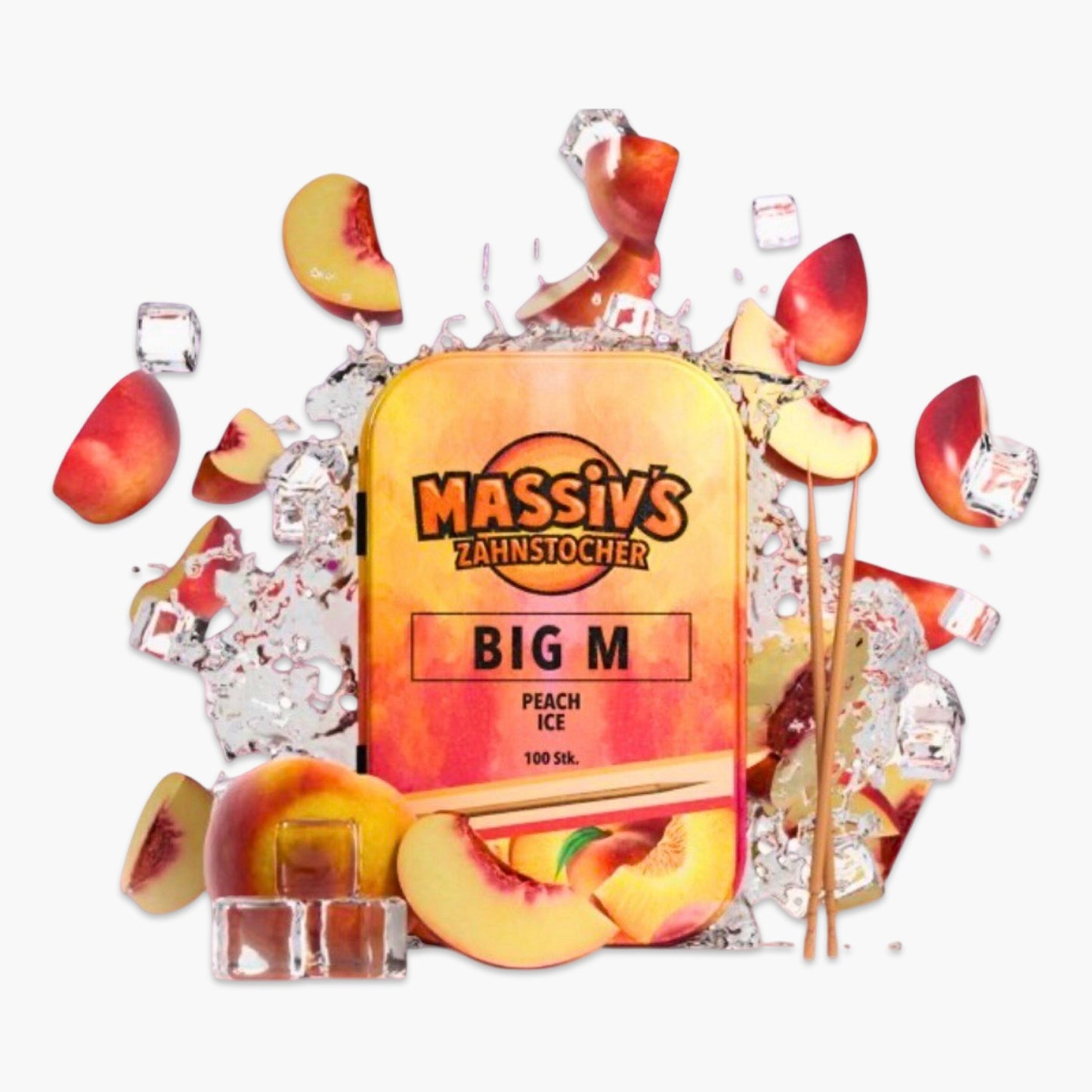 Massivs Zanhstocher - Big M Peach Ice 100stk