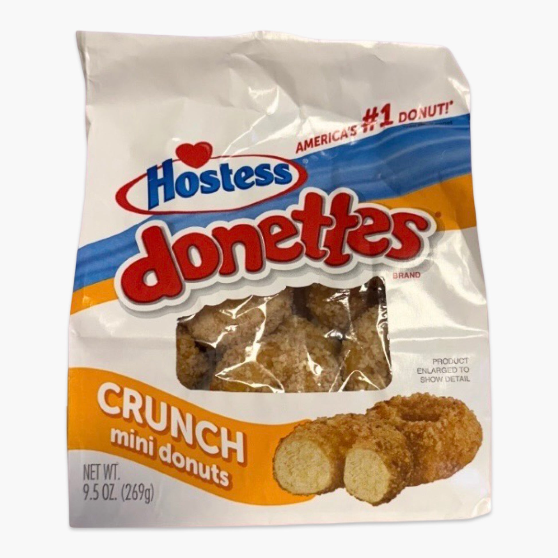 Hostess Donettes Crunch 269 g – US-Mini-Donuts mit knusprigem Streusel-Topping, servierfertig in wiederverschließbarer Verpackung