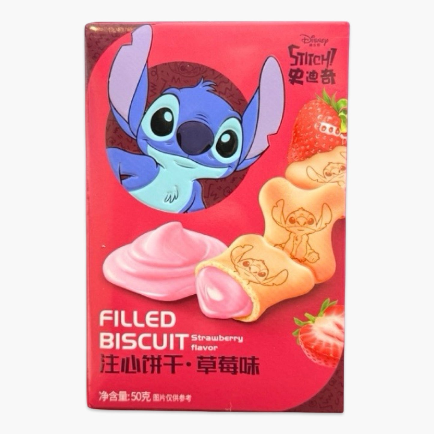 Lilo & Stitch Filled Biscuit Strawberry 50g