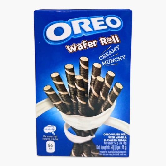 Oreo Wafer Roll Vanilla 54 g – knusprige Oreo-Waffel mit Vanillecremefüllung, internationaler Snack-Klassiker in kompakter Riegelform