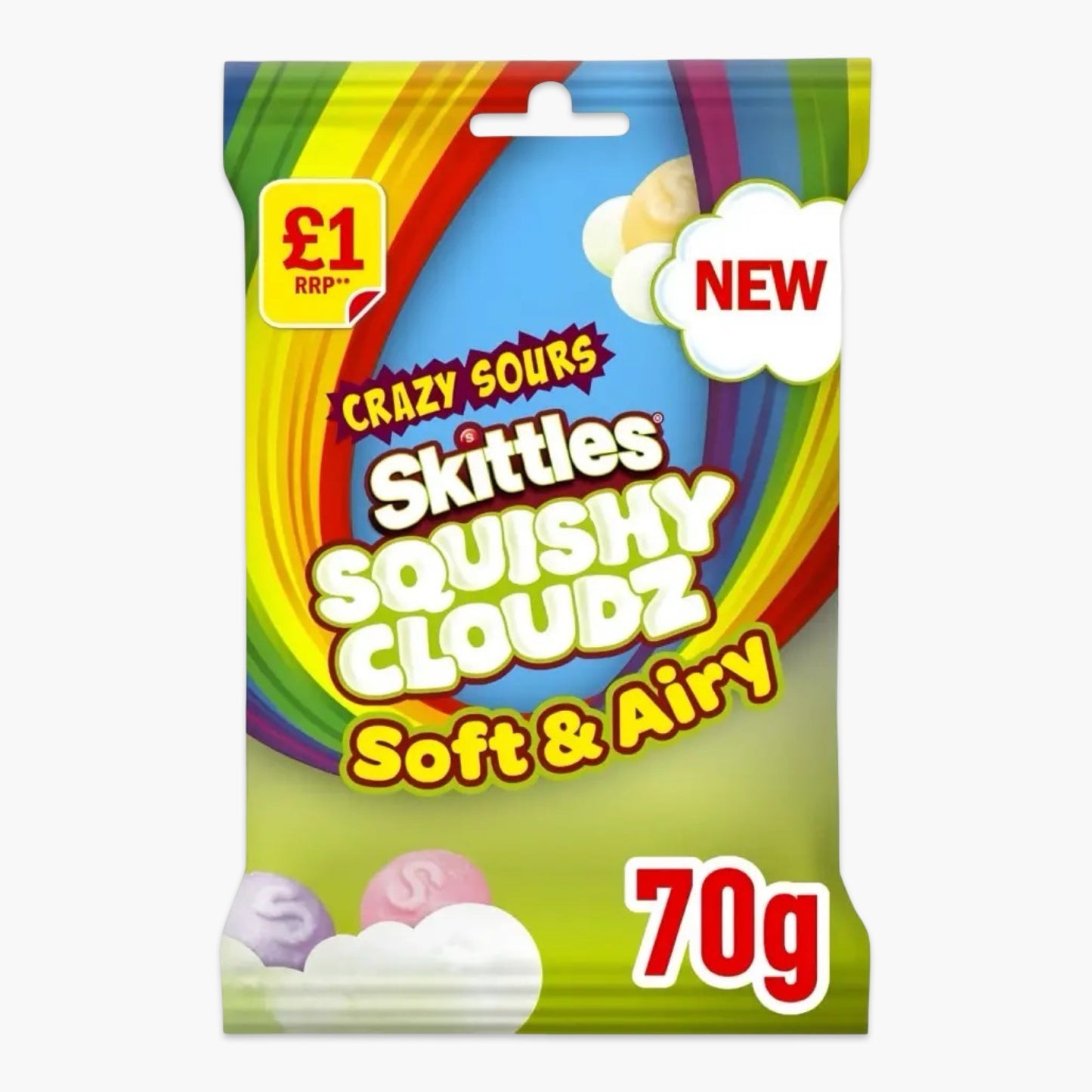 Skittles Crazy Sour Squishy Cloudz Soft&Airy 70g