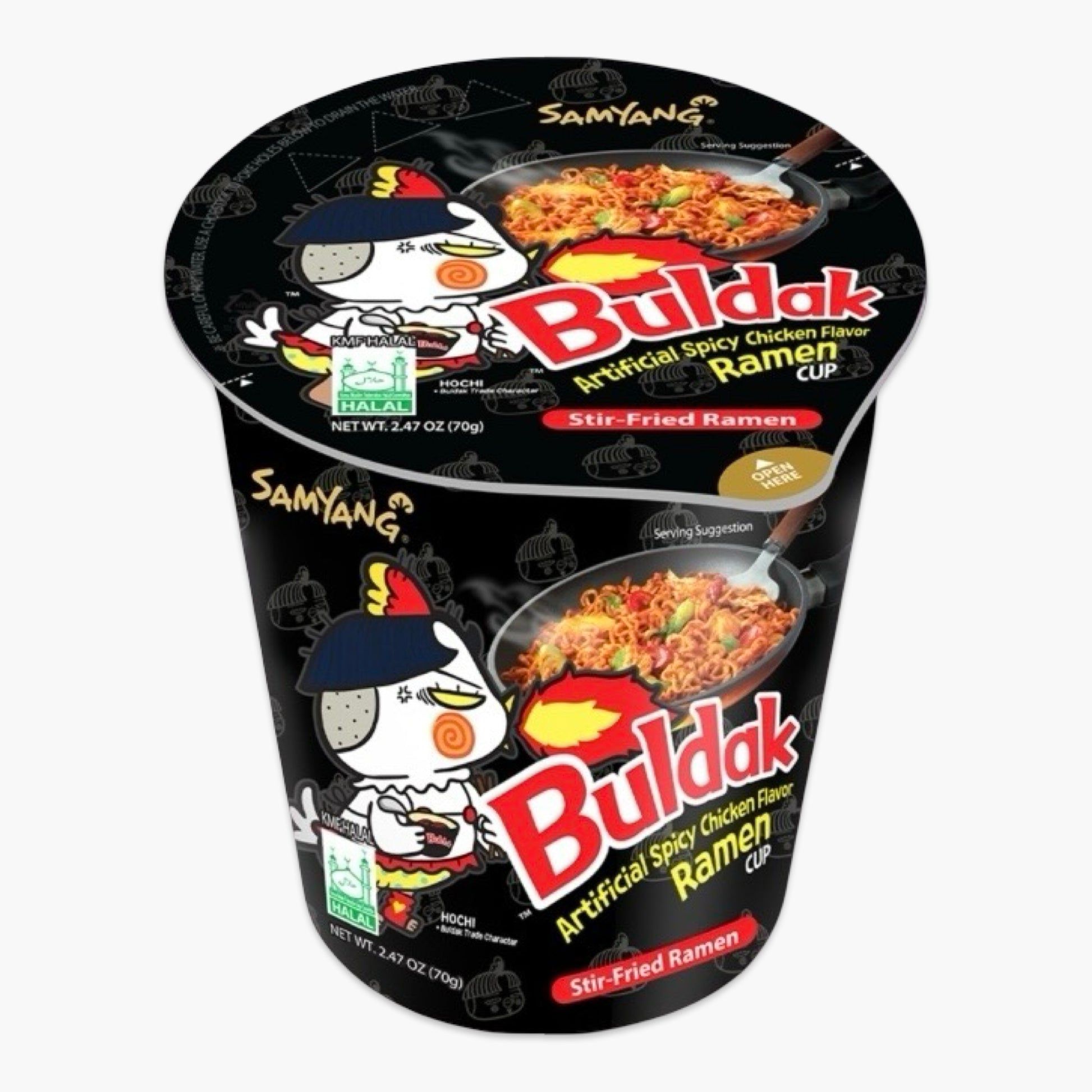 Buldak Hot Chicken Cup 70 g – koreanischer Instant-Ramen-Becher mit extrem scharfer Hähnchensauce, Samyang Original, Becherformat