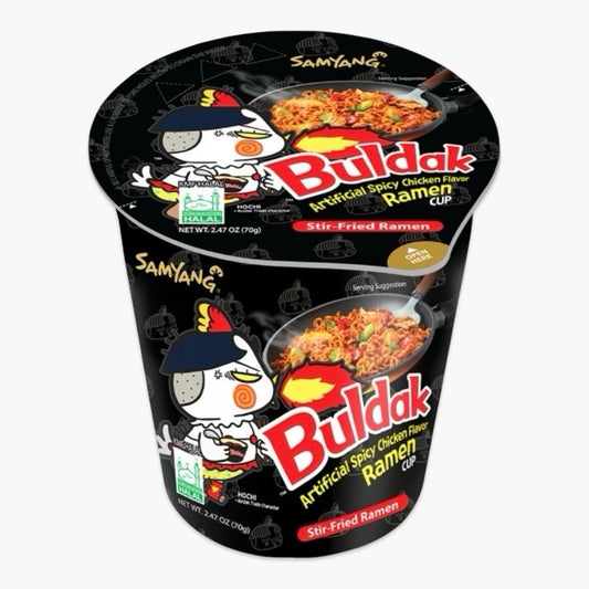 Buldak Hot Chicken Cup 70 g – koreanischer Instant-Ramen-Becher mit extrem scharfer Hähnchensauce, Samyang Original, Becherformat