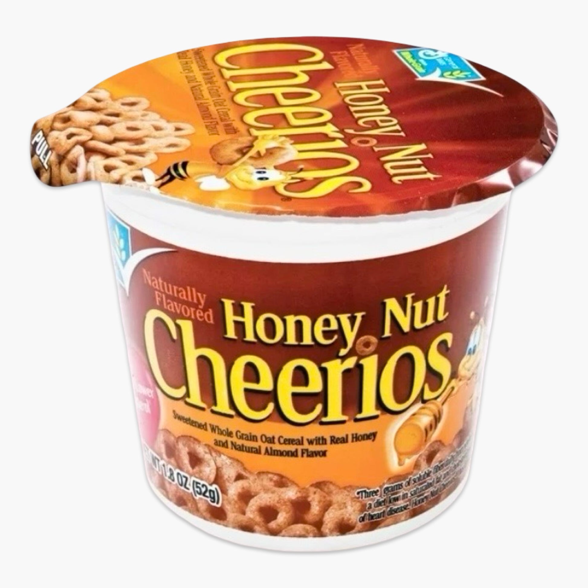 Honey Nut Cheerios Cereal Cup 49 g – US-Cerealien mit Honiggeschmack im Becher, Frühstück to-go mit Vollkorn und Vitaminen