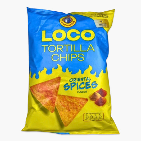 Loco Tortilla Chips Oriental Spices 100 g – goldene Tortilla-Chips mit orientalischer Gewürzmischung im exotisch-würzigen Style