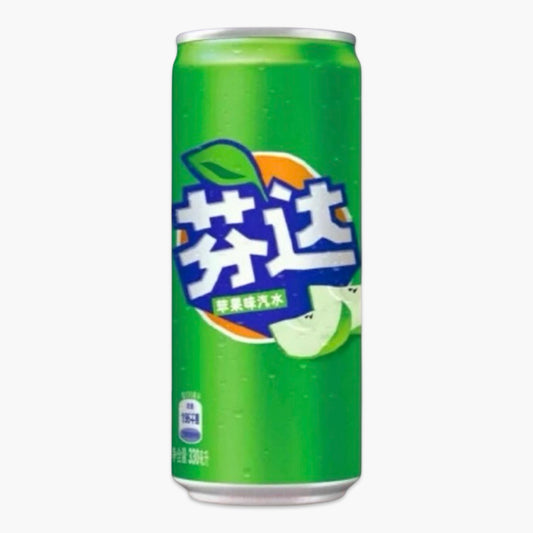 Fanta Green Apple Asia 330 ml – exotische Fanta-Sorte mit intensivem grünem Apfelgeschmack, limitiert aus Asien, leuchtend grün