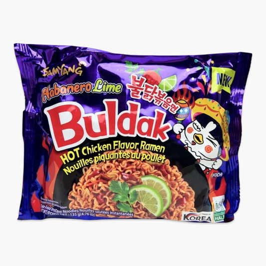 Samyang Buldak Habanero Lime 135 g – koreanische Instant-Ramen mit feuriger Habanero-Schärfe und frischer Limettennote im typischen Samyang-Design