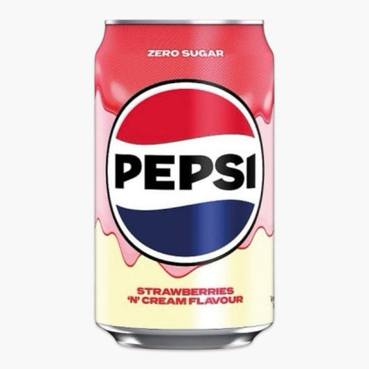 Pepsi Strawberries & Cream 330 ml – limitierte Pepsi-Edition mit fruchtig-cremigem Geschmack, rosa Etikett, Trendgetränk aus den USA