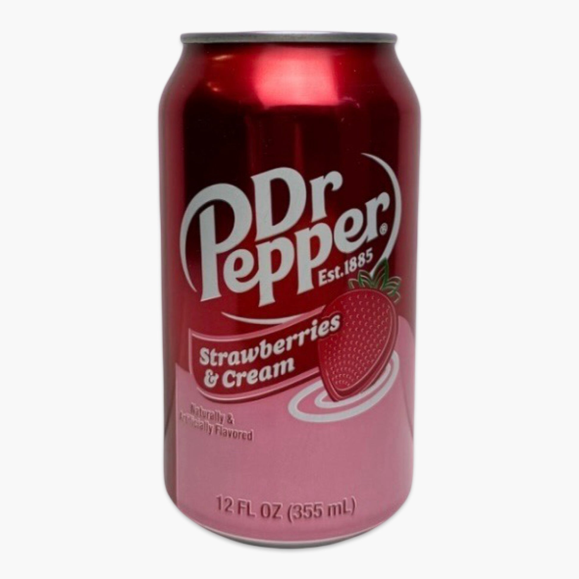 Dr Pepper Strawberry & Cream 355 ml – US-Limited Edition mit Erdbeer- und Sahne-Geschmack, kultige rot-weiße Dose
