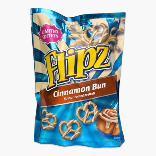 Flipz Cinnamon Bun Limited Edition 90 g – salzige Brezeln mit süßer Zimtglasur, limitiertes USA-Snack-Highlight