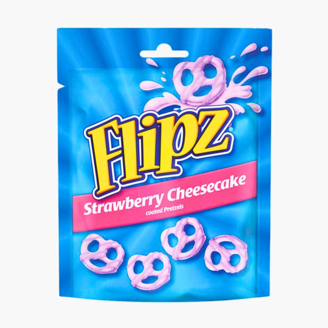 Flipz Strawberry Cheesecake Limited Edition 90 g – Salzbrezeln mit Erdbeer‑Käsekuchen‑Schokoüberzug kaufen bei Four5
