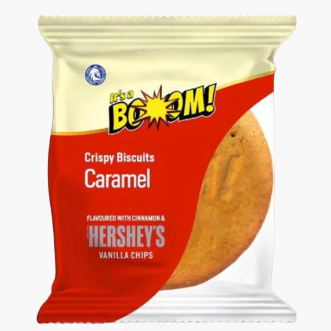 It’s a Boom! Hershey’s Caramel 20 g – knuspriger Keks mit Schoko‑Karamell Geschmack, Snackpackung kaufen bei Four5