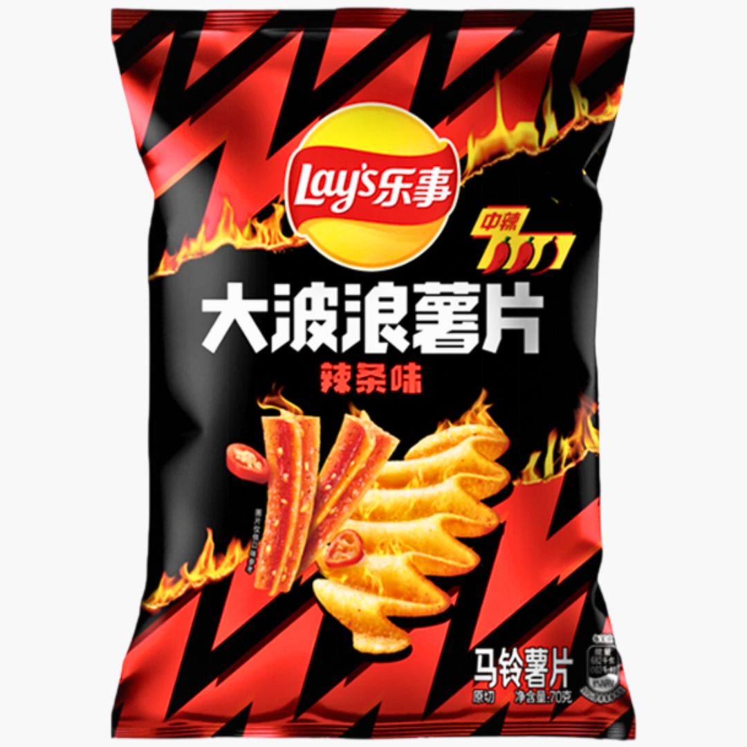Lay’s Big Waves Spicy Strip 70 g – geriffelte Chips mit würzig-scharfem Geschmack bei Four5