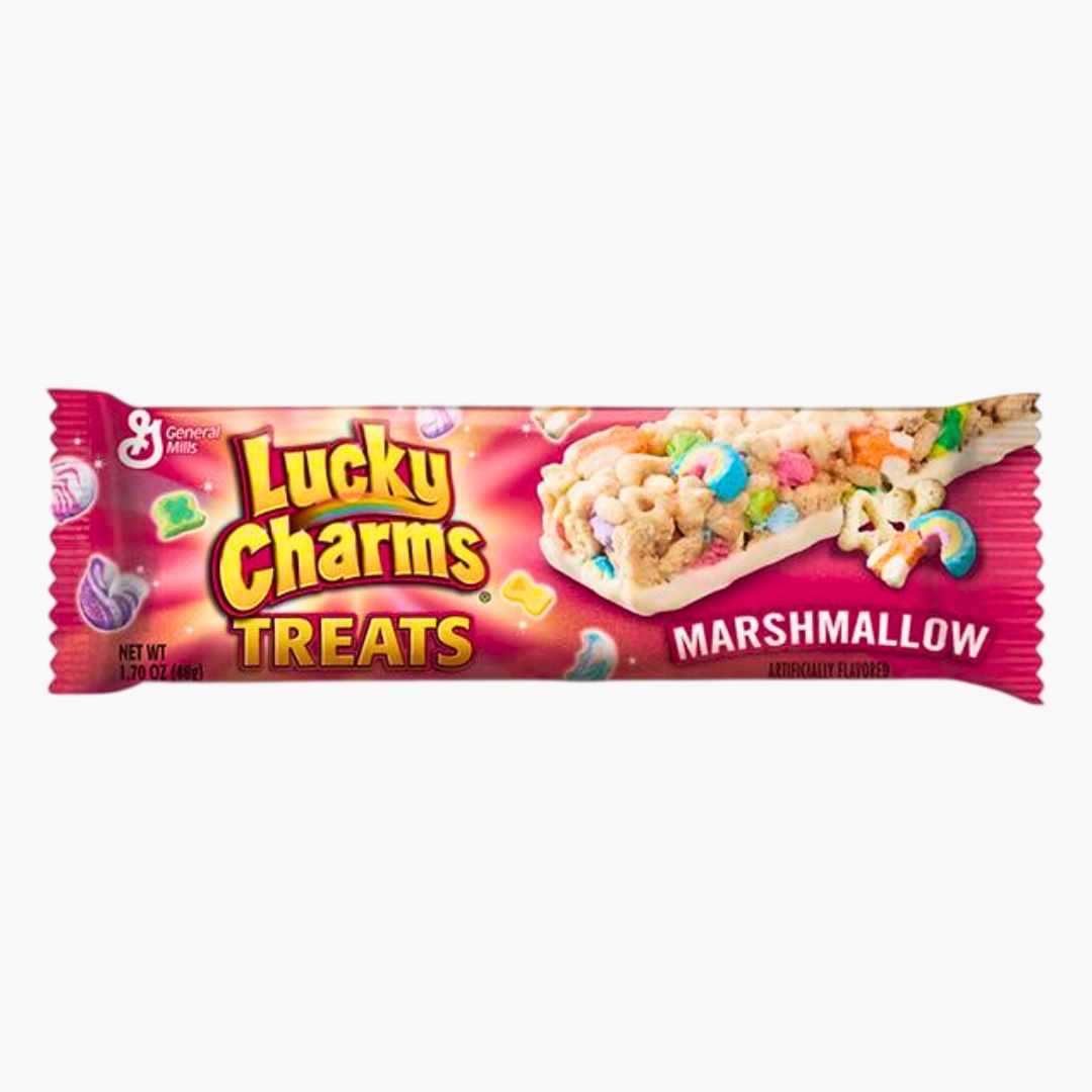 Lucky Charms Treats Bar Marshmallow 24 g – knuspriger Cerealienriegel mit bunten Marshmallows bei Four5