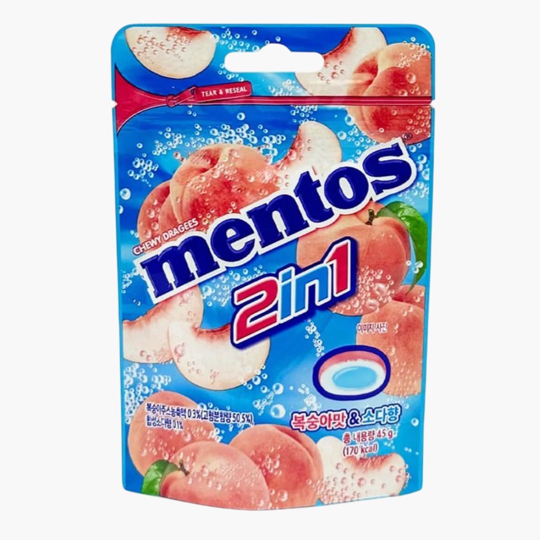 Mentos Duo Kyoho Peach & Soda 45 g – Kaubonbons mit Pfirsich- und Soda-Geschmack bei Four5