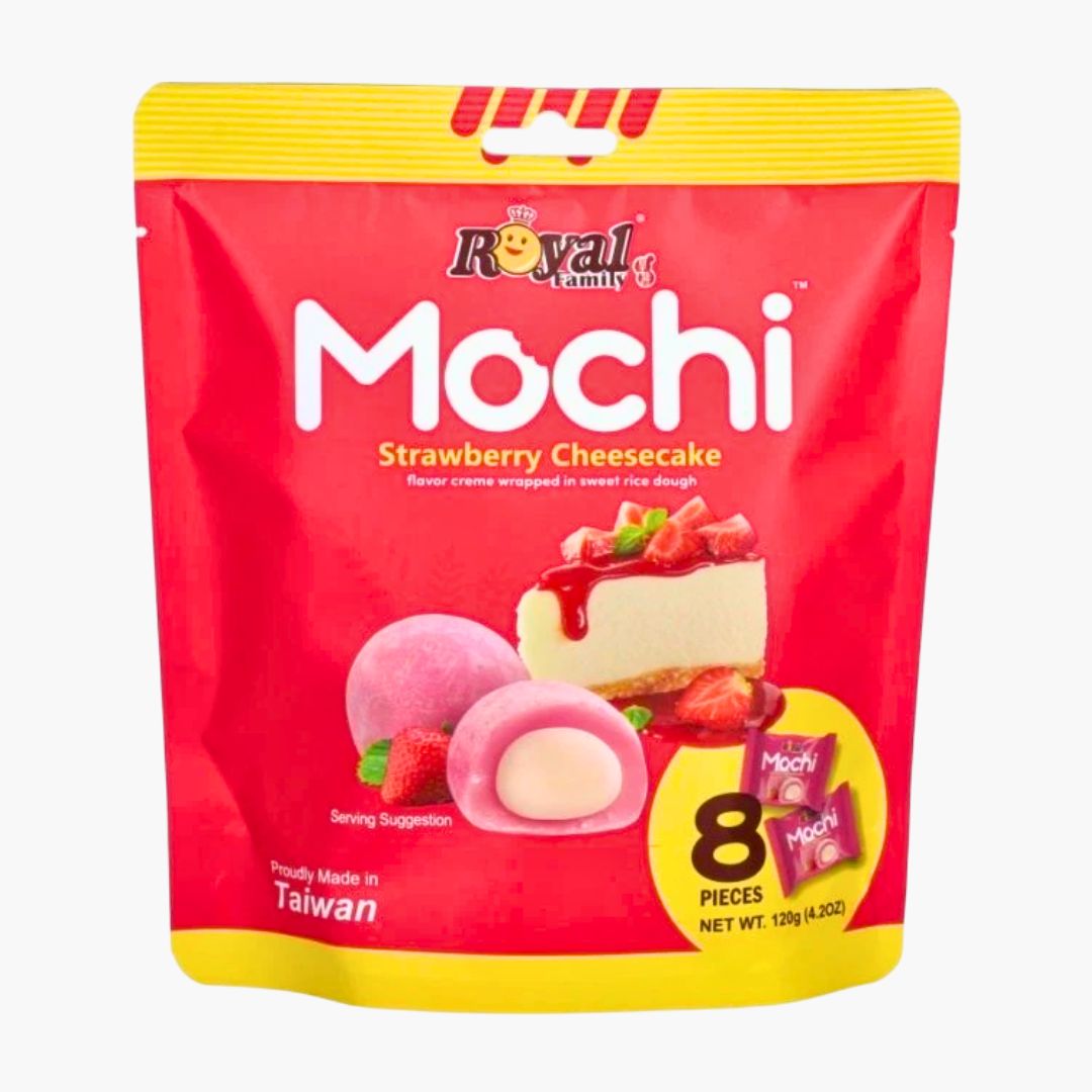 Mochi Strawberry Cheesecake 120 g – weiche Reis‑Mochi mit cremiger Erdbeer‑Käsekuchen‑Füllung kaufen in Österreich bei Four5