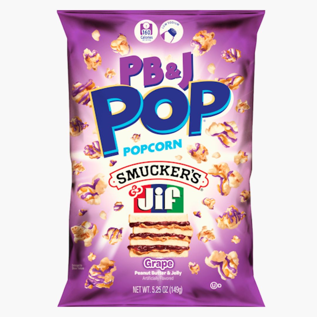 PB&J Pop Popcorn Smucker’s & Jif Grape – Popcorn mit Erdnussbutter & Traubengelee kaufen in Österreich bei Four5