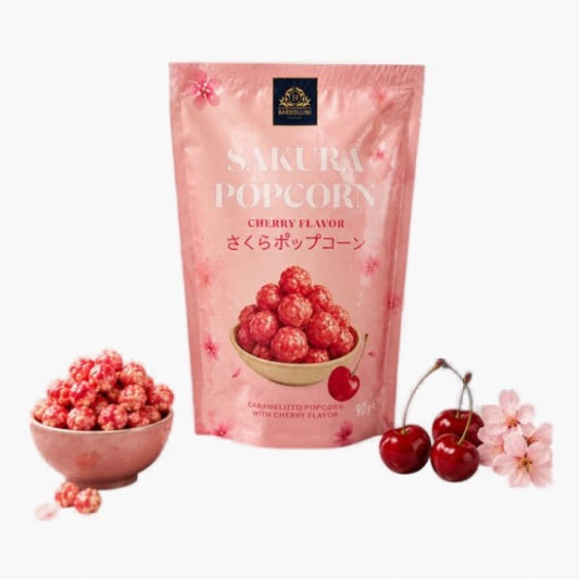 Popcorn Sakura Cherry Flavor 90 g – karamellisiertes Popcorn mit fruchtigem Kirschgeschmack im Sakura-Design bei Four5