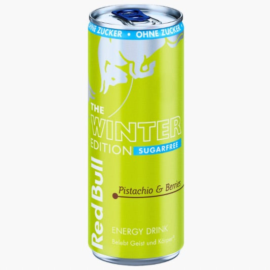 Red Bull Pistachio & Berries Sugarfree 250 ml Winter Edition 2026 – zuckerfreier Energy Drink mit Pistazien- und Beerengeschmack kaufen in Österreich bei Four5.