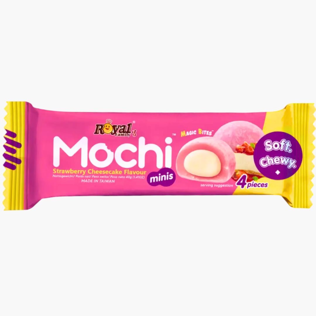 Royal Family Halal Mochi Mini Strawberry Cheesecake 40 g – halal-zertifizierte Mini-Mochi mit Erdbeer-Cheesecake-Füllung kaufen bei Four5