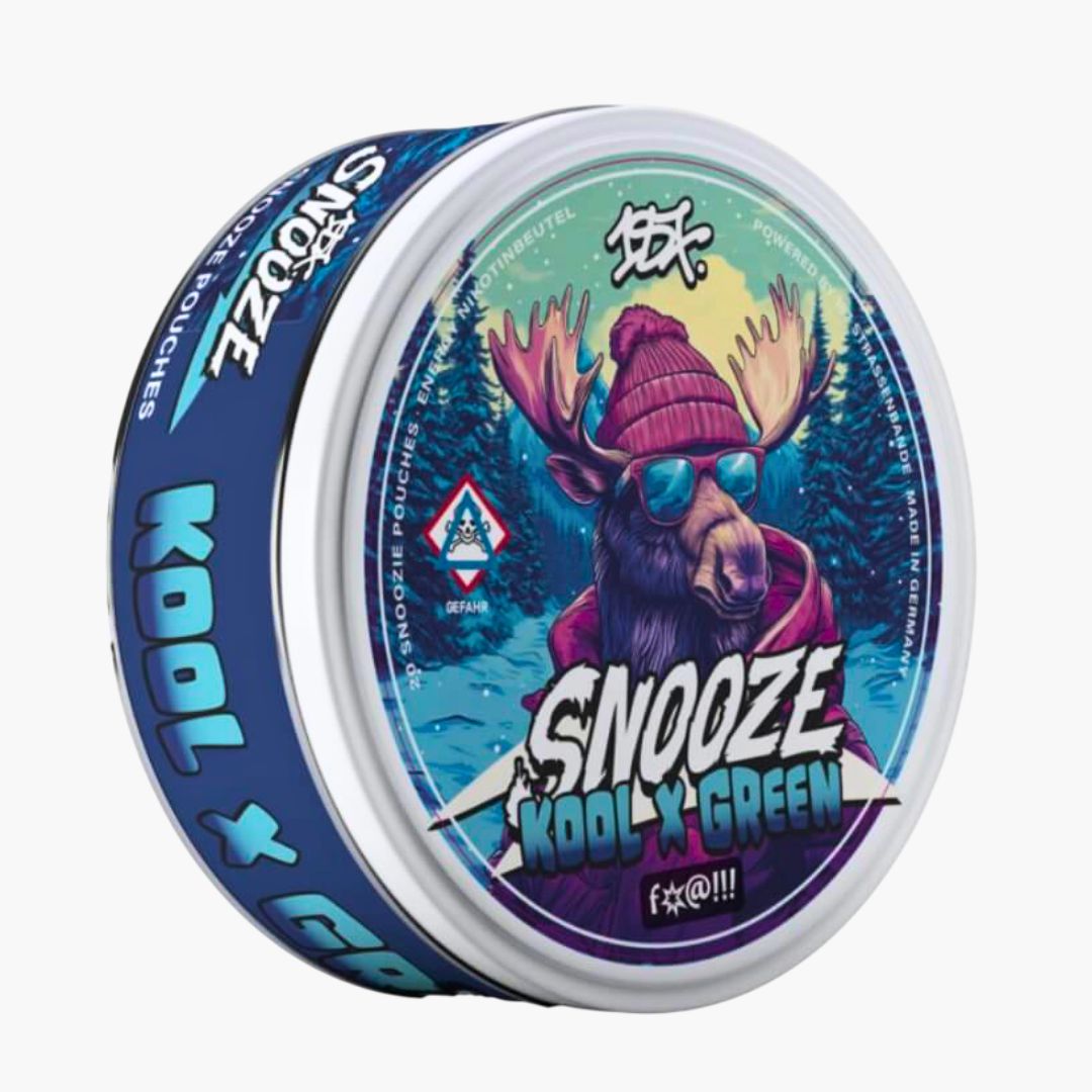 SNOOZE Kool X Green Nikotinbeutel mit Eisminze – stylische Dose mit Elch-Design kaufen in Österreich bei Four5