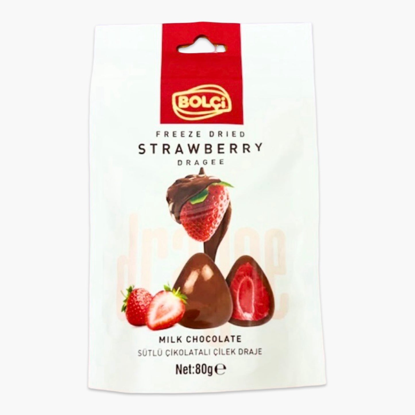 Freeze Dried Strawberry Dragee Milk Chocolate 80g