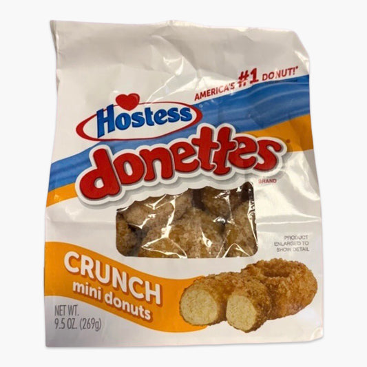 Hostess Donettes Crunch 269 g – US-Mini-Donuts mit knusprigem Streusel-Topping, servierfertig in wiederverschließbarer Verpackung
