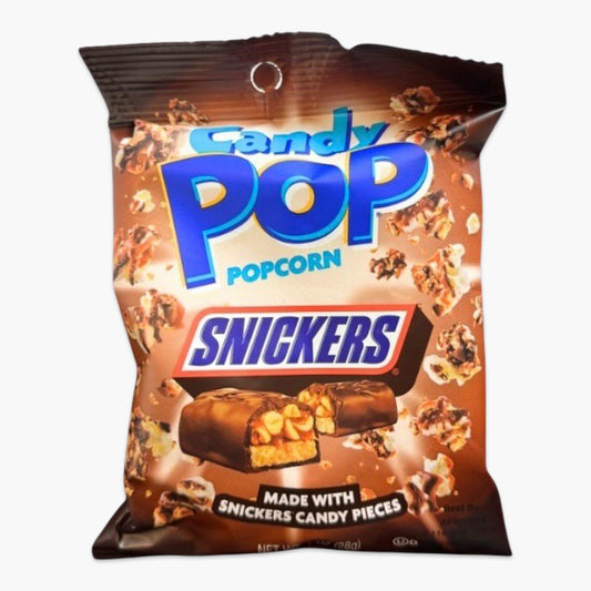 Candy Pop Snickers Popcorn 28 g – süß-salziger Snack mit Snickers-Geschmack, Popcorn mit Schoko, Karamell & Erdnuss-Crunch