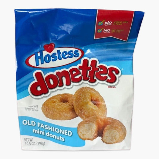 Hostess Donettes Old Fashioned 298 g – klassische US-Mini-Donuts im Retro-Stil, goldbraun gebacken und soft im Biss