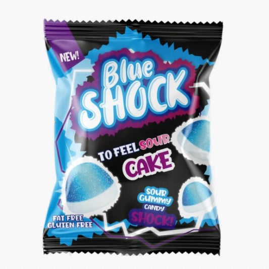 Blue Shock Sour Cake Halal 80 g – halal-zertifizierte saure Fruchtgummis in Kuchenform mit fruchtigem Geschmack bei Four5