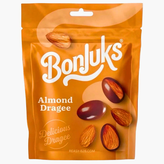 Bonjuks Almond Dragees 60 g – Mandeln in Schokolade mit Zuckerglasur bei Four