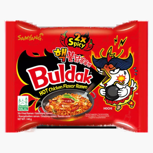 Buldak Hot Chicken 2x Spicy 140 g – extra scharfe koreanische Instant Ramen von Samyang bei Four5