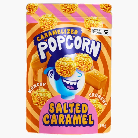 Caramelized Popcorn Salted Caramel 90 g von Sweet Story – knuspriges karamellisiertes Popcorn mit süß-salzigem Karamellgeschmack bei Four5