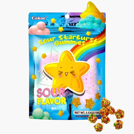 Cokoc Sour Starburst Gummy Cluster 100 g – saure Gummibonbons mit knuspriger Hülle bei Four5