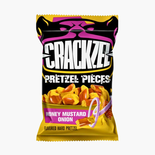 Crackzel Pretzel Pieces Honey Mustard Onion 85 g – knusprige Brezelstückchen mit Honig‑Senf‑Zwiebel Geschmack kaufen bei Four5