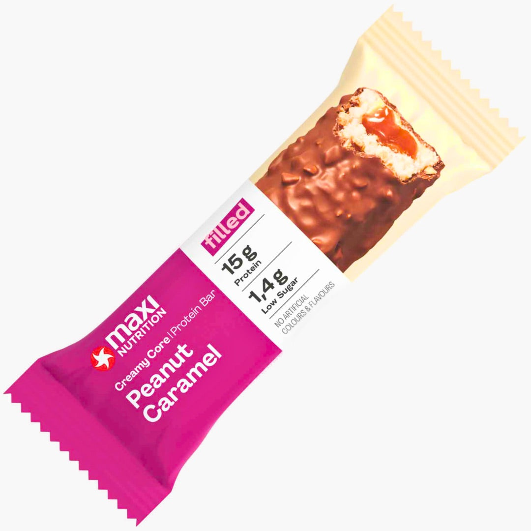 Creamy Core Protein Bar Peanut Caramel 45 g – Proteinriegel mit cremiger Karamellfüllung und Erdnüssen bei Four5