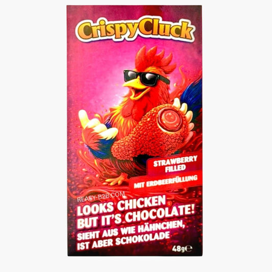 CrispyCluck Chicken Wings Schokolade Strawberry 48 g – Schokolade mit Erdbeerfüllung im Chicken-Wings-Design bei Four5