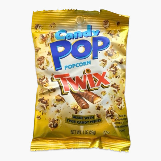 Candy Pop Twix Popcorn 28 g – süßes Popcorn mit Twix-Geschmack, Schokolade, Karamell & Keks-Crunch in Snackgröße
