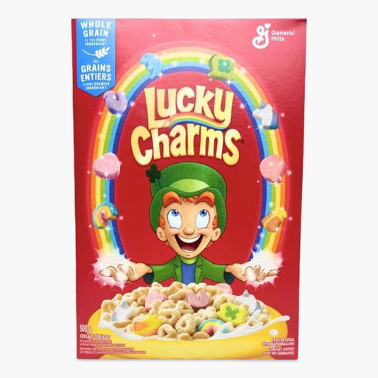 Lucky Charms 300 g – US-Cerealien mit bunten Marshmallows in kultiger Verpackung, Frühstücks-Klassiker aus Amerika