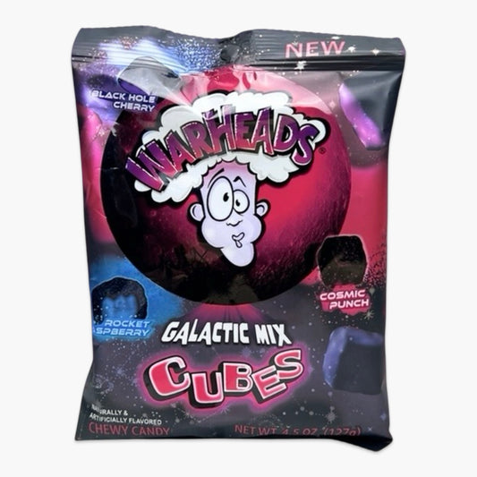 Warheads Galactic Mix Cubes 127 g – bunte saure Kaubonbon-Würfel in galaktischen Farben, US-Süßigkeit mit intensivem Geschmackserlebnis
