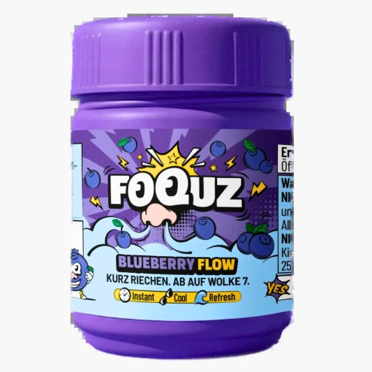 FOQUZ Riechdose Blueberry Flow 5 g – violette Duftdose mit fruchtigem Blaubeeraroma, Menthol und Kräutern kaufen in Österreich bei Four5.