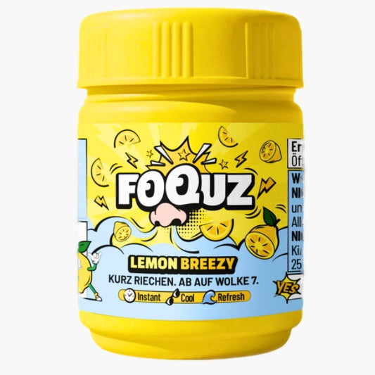 FOQUZ Riechdose Lemon Breezy 5 g – gelbe Duftdose mit frischem Zitronenaroma, Menthol und Kräutern kaufen in Österreich bei Four5.