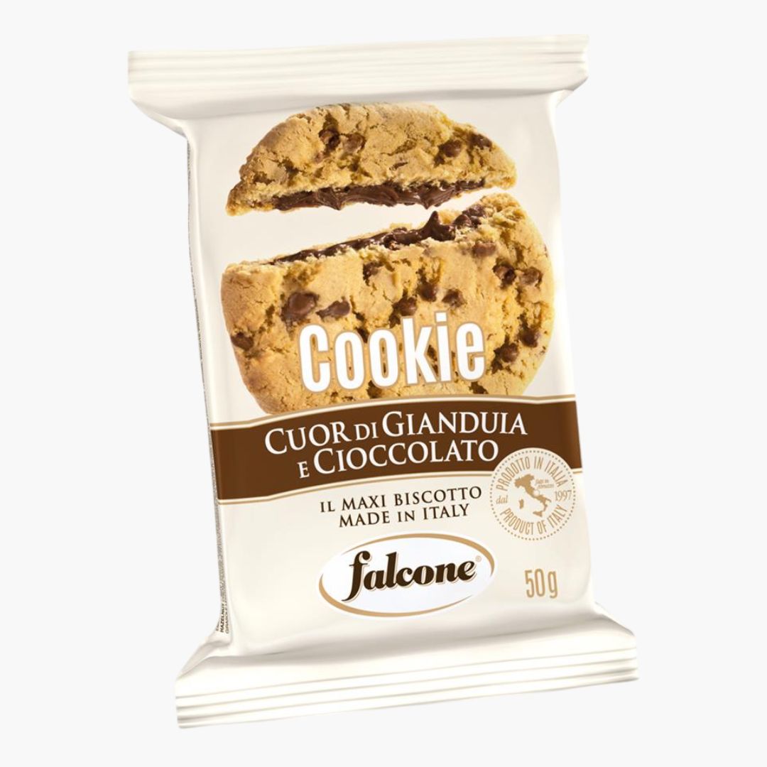 Falcone American Cookies Haselnuss 50 g – weicher Cookie mit Haselnussstückchen