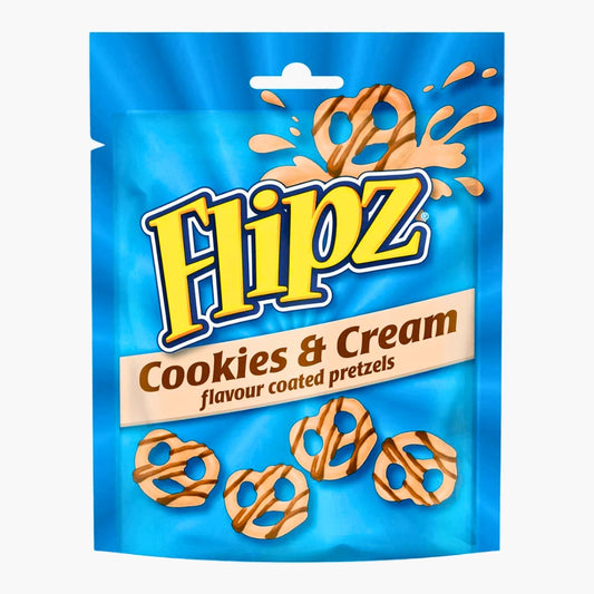 Flipz Cookies & Cream 90 g – süß-salzige Mini-Brezeln mit Cookies-and-Cream-Schokoladenüberzug, US-Snack kaufen bei Four5