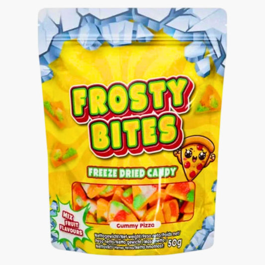Frosty Bites Gummy Pizza 50 g – bunte Fruchtgummi-Pizza in Mini-Slices, fruchtig & soft, ideal für Kinder und Partys