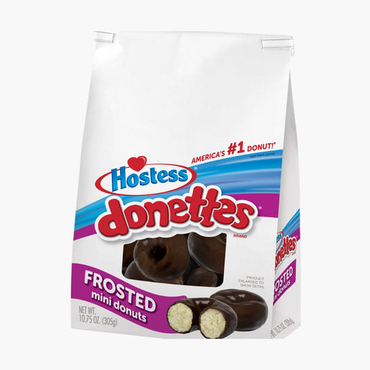 Hostess Donettes Frosted Mini Donuts 305 g Packung – schokoladige Zuckerglasur‑Mini Donuts kaufen in Österreich bei Four5